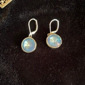 Elegant Silver and Blue Crystal Earrings
